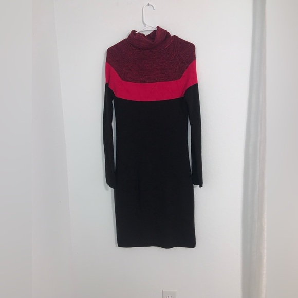 Calvin Klein Colorblock Knit Cowl Neck Dress - Picture 7 of 13